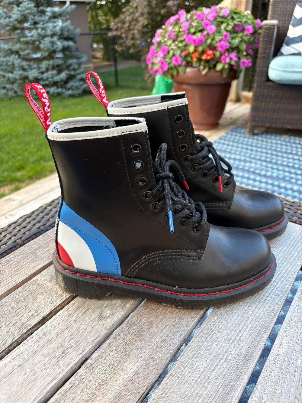 Dr Martens x The Who Combat Boots with Red, White & Blue Accent size 7